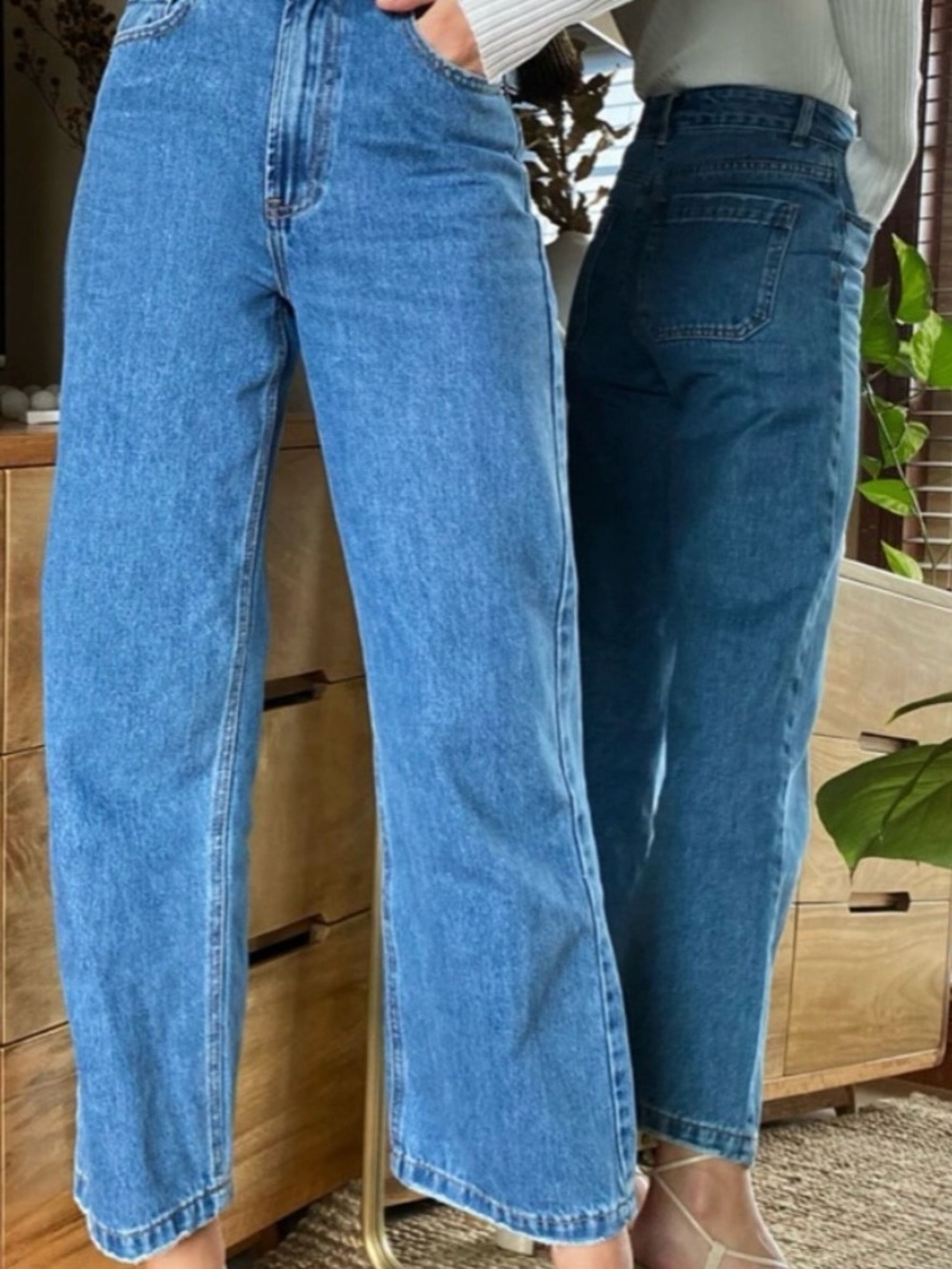 Glassons High Rise Wide Leg Jeans in Light and Dark Blue Washes